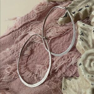 Elegant 2” 925 Silver Hoop Earrings w/easy hook close